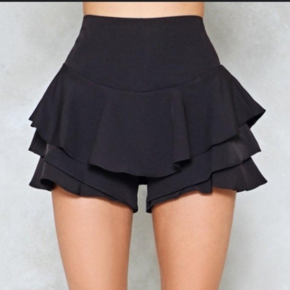 Revamped Plum Ruffle Skort Shorts M – High Rise Layered Mini - Picture 9 of 9